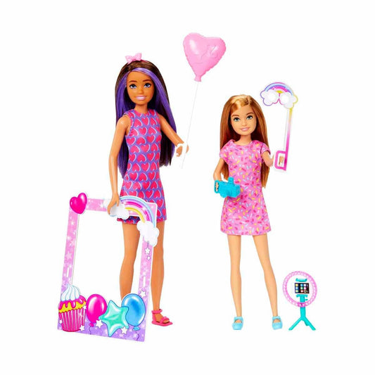 Barbie Celebration Fun Photobooth Playset With Skipper & Stacie Dolls & Accessories for Kids Ages 3 Years & Up