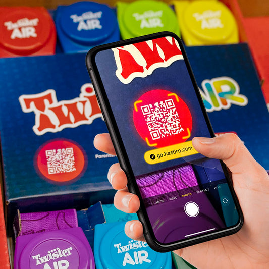 Hasbro Gaming Twister Air Game, App Play Game with Wrist and Ankle Bands Links to Smart Devices Active Party Games for Kids Ages 8+