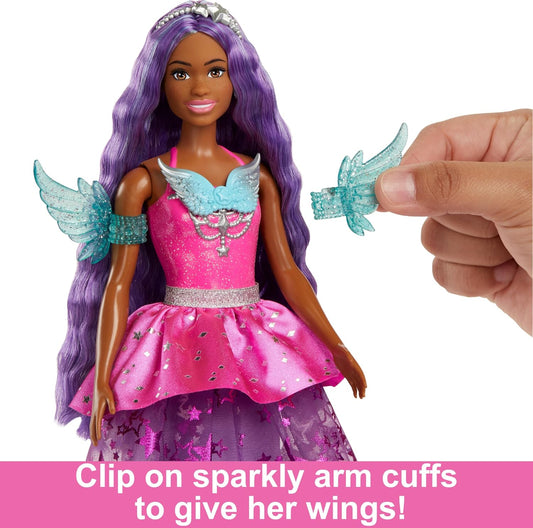 Barbie 7-Inch Long Hair Brooklyn Doll With 2 Fantasy Pets & Dress, From A Touch Of Magic For Kids Ages 3+
