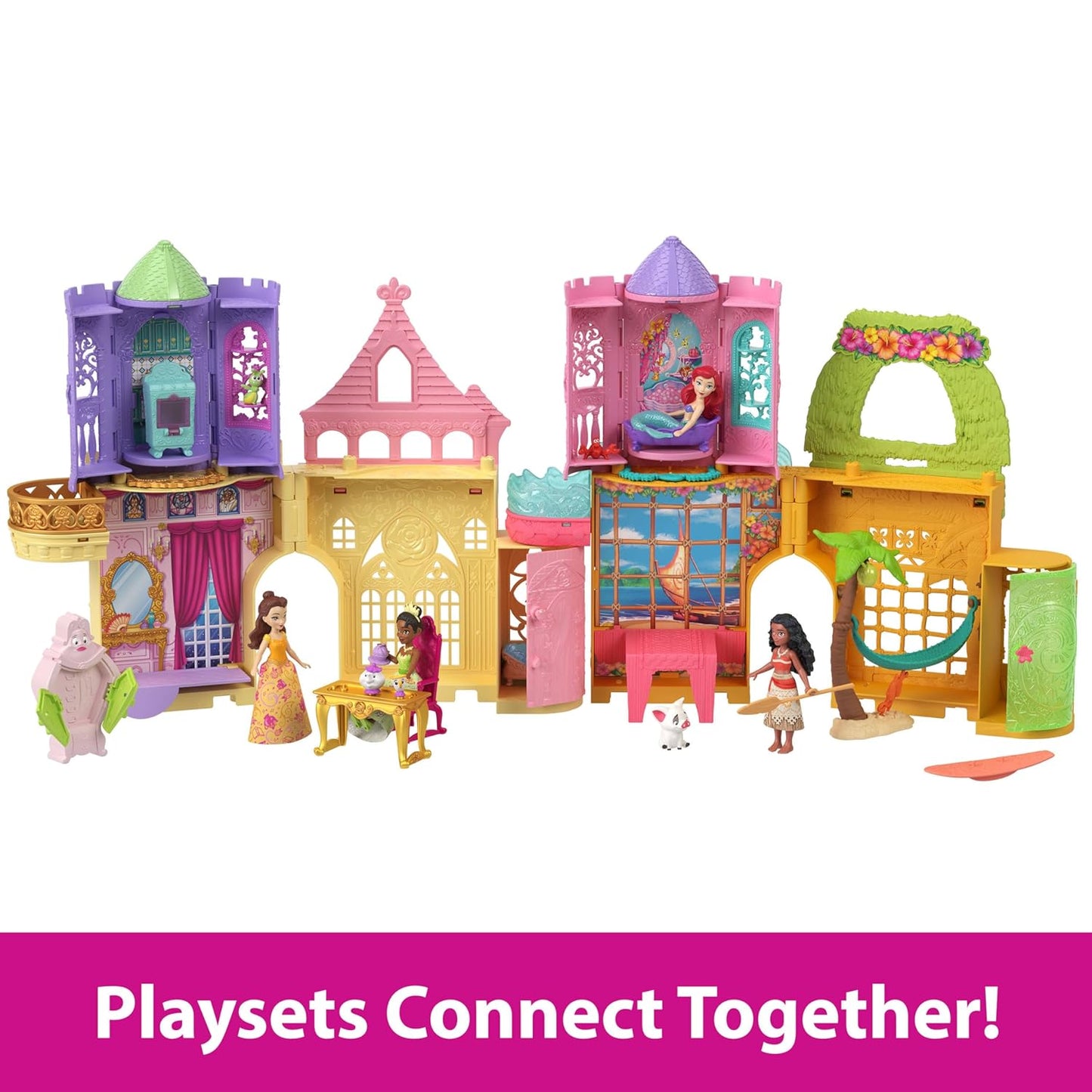 Disney Princess Belle's Stacking Castle with Small Doll & Acessories , Inspired by The Disney Movie