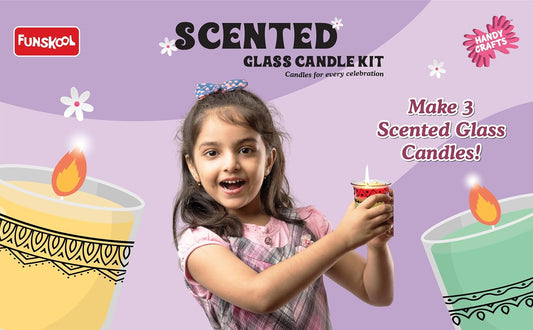 Funskool Handycrafts Scented Glass Candle Kit - DIY Arts and Craft Kit For Ages 8+