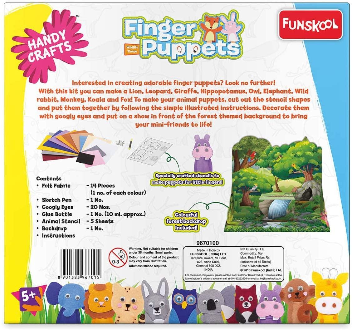 Funskool Handycrafts Finger Puppets - Puppet Maker Art & Craft Kit for Ages 5+