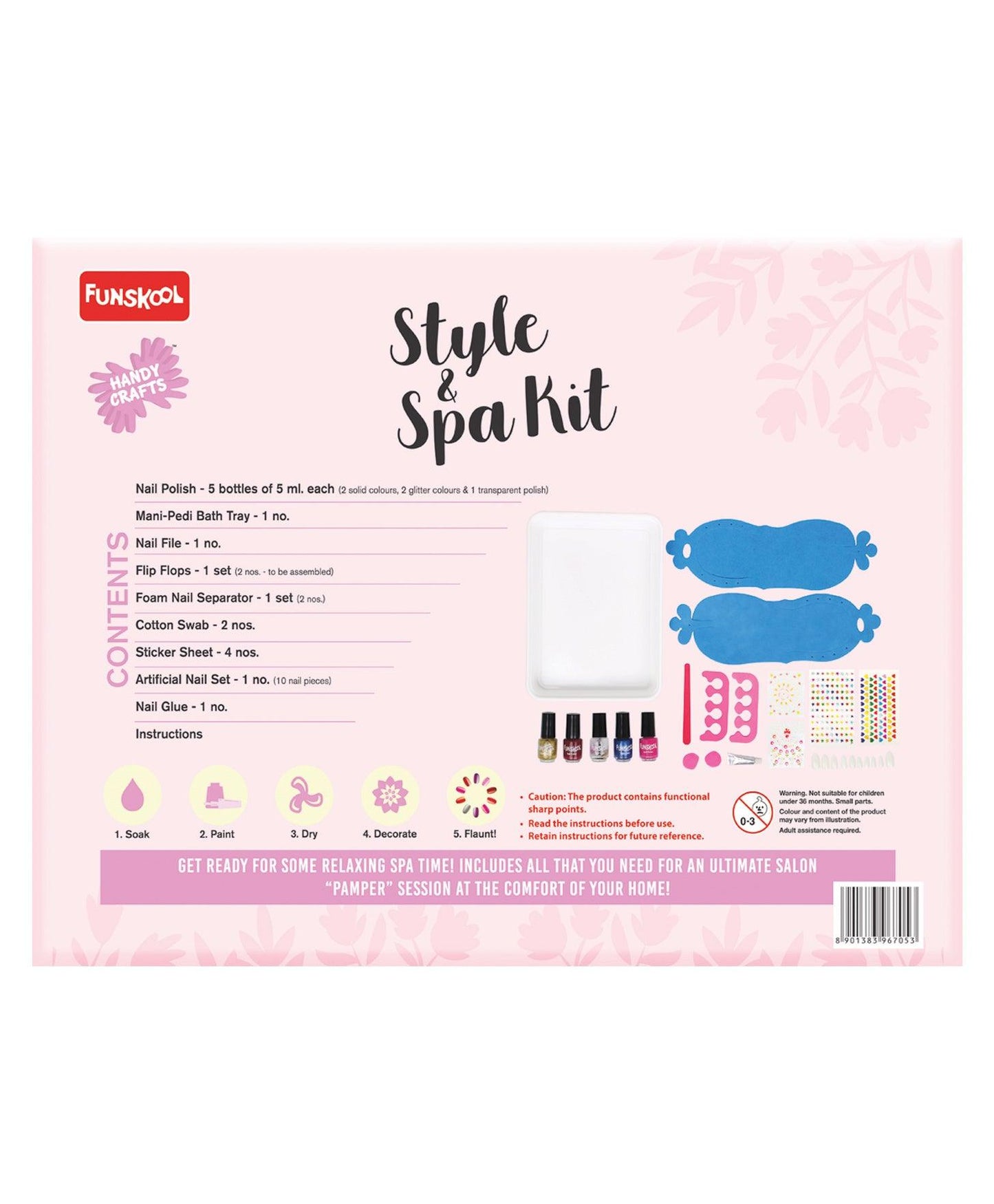 Funskool Handycrafts Style and Spa Kit - Pamper Your Nails Activity Kit for Ages 7+