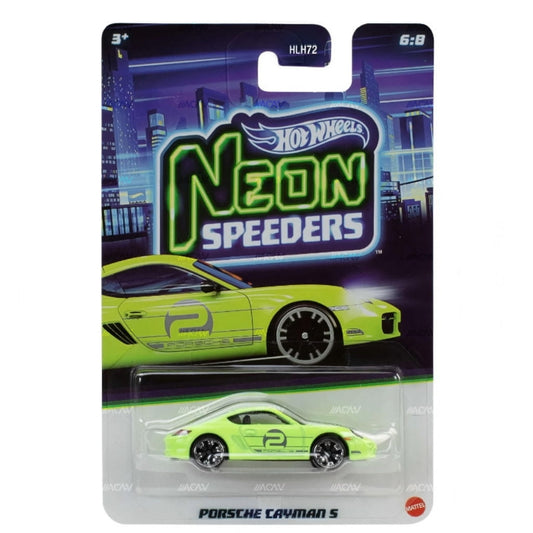 Hot Wheels Neon Speeder 2026 Edition 1:64 Scale Porsche Cayman S Die-Cast Vehicles For Ages 3+