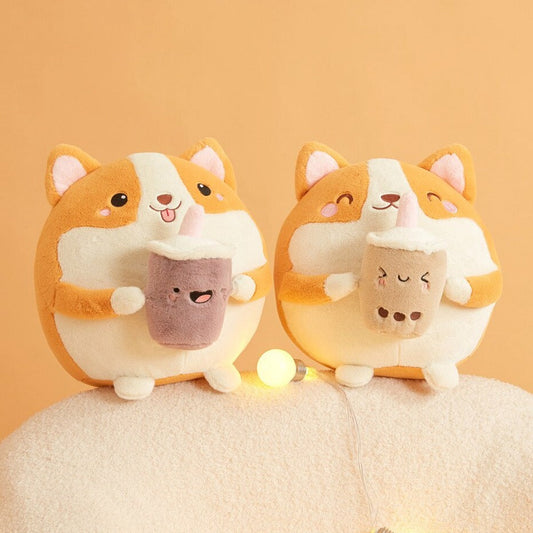 Chubby Drinking Corgi Plushie