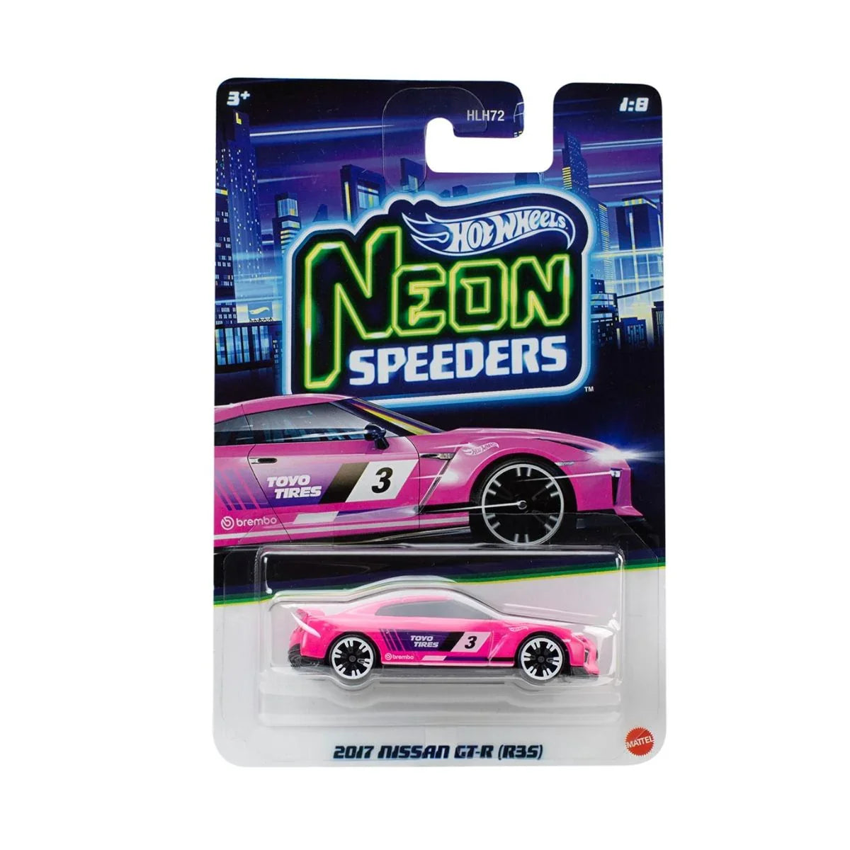 Hot Wheels Neon Speeder 2026 Edition 1:64 Scale 2017 Nissan GTR R35 Die-Cast Vehicles For Ages 3+