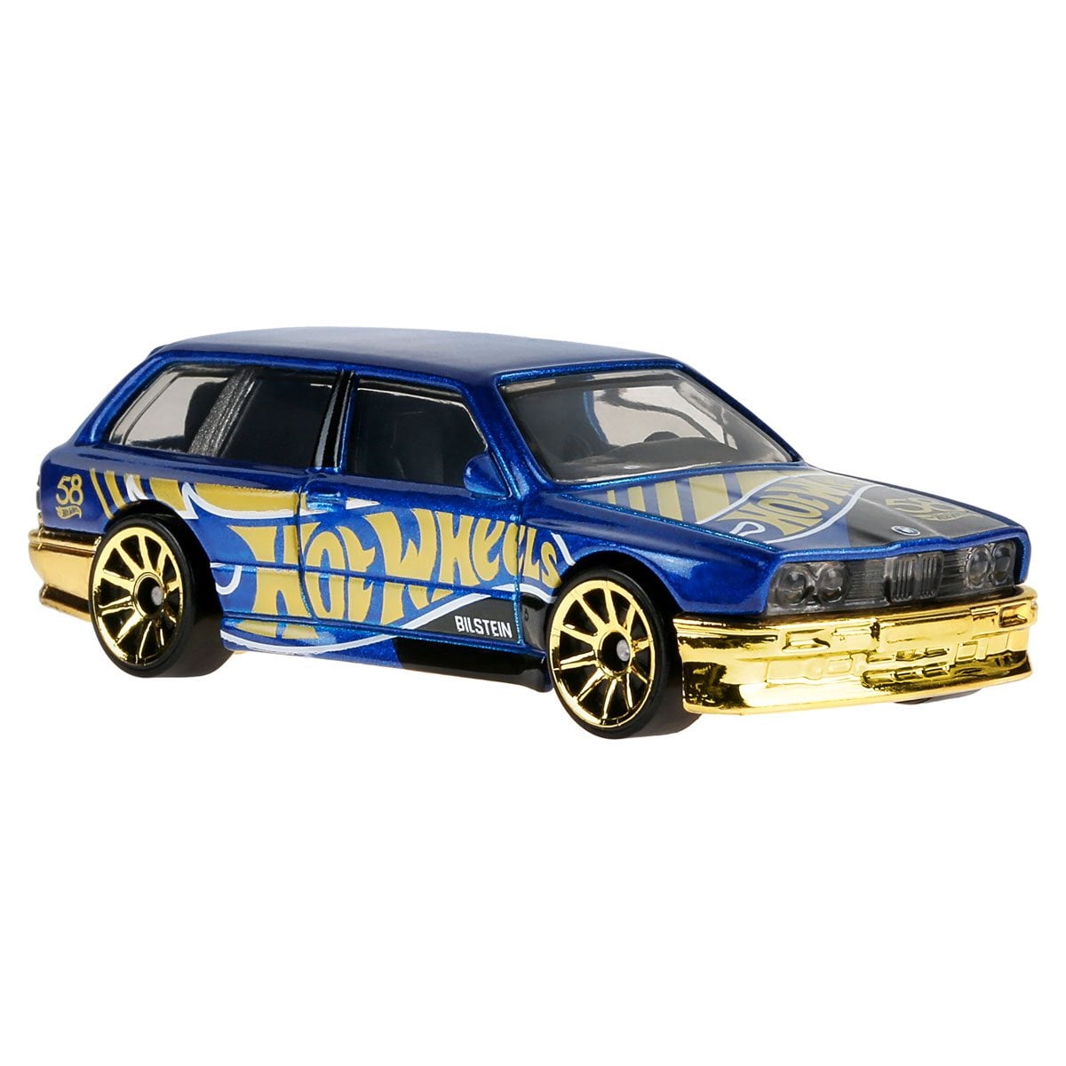 Hot Wheels 58th Anniversary Pearl & Chrome 2026 Blue-Gold BMW M3 Wagon Diecast Car