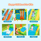 Inflatable Water Slide, Giant Water Park Bounce House with 2 Long Slides, Splash Pool, Trampoline, Climbing Wall, Ring Toss Game, 550W Air Blower