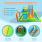 Inflatable Water Slide, Giant Water Park Bounce House with 2 Long Slides, Splash Pool, Trampoline, Climbing Wall, Ring Toss Game, 550W Air Blower