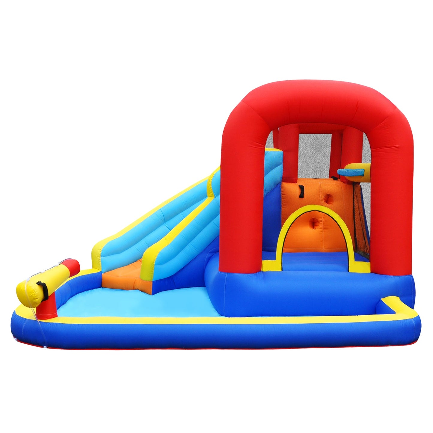 Inflatable Water Slide Bounce House, Slide Bouncer Castle Playhouse, 450W Air Blower for Kids Backyard Indoor Outdoor