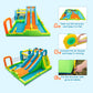 Inflatable Water Slide, Giant Water Park Bounce House with 2 Long Slides, Splash Pool, Trampoline, Climbing Wall, Ring Toss Game, 550W Air Blower