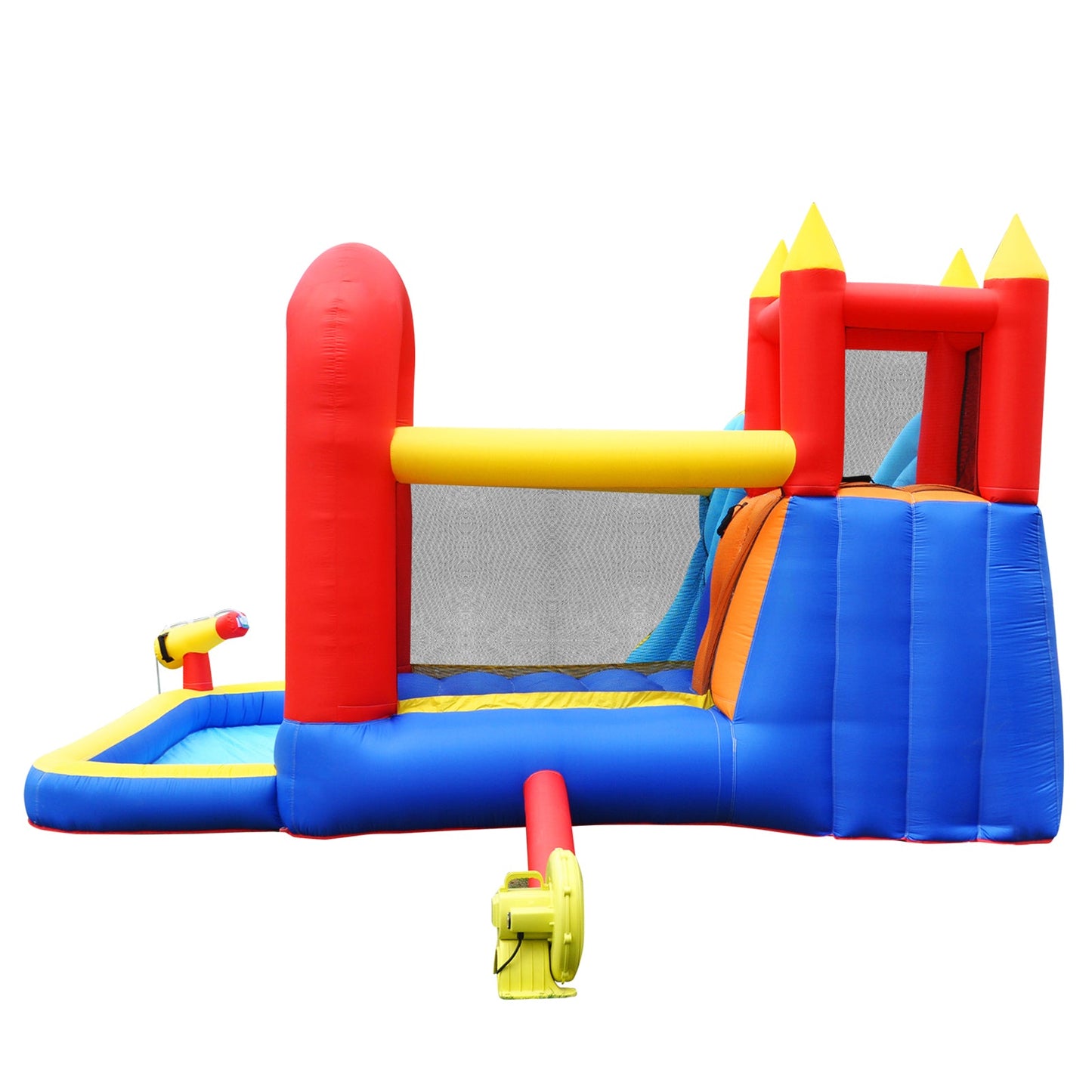 Inflatable Water Slide Bounce House, Slide Bouncer Castle Playhouse, 450W Air Blower for Kids Backyard Indoor Outdoor