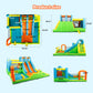 Inflatable Water Slide, Giant Water Park Bounce House with 2 Long Slides, Splash Pool, Trampoline, Climbing Wall, Ring Toss Game, 550W Air Blower