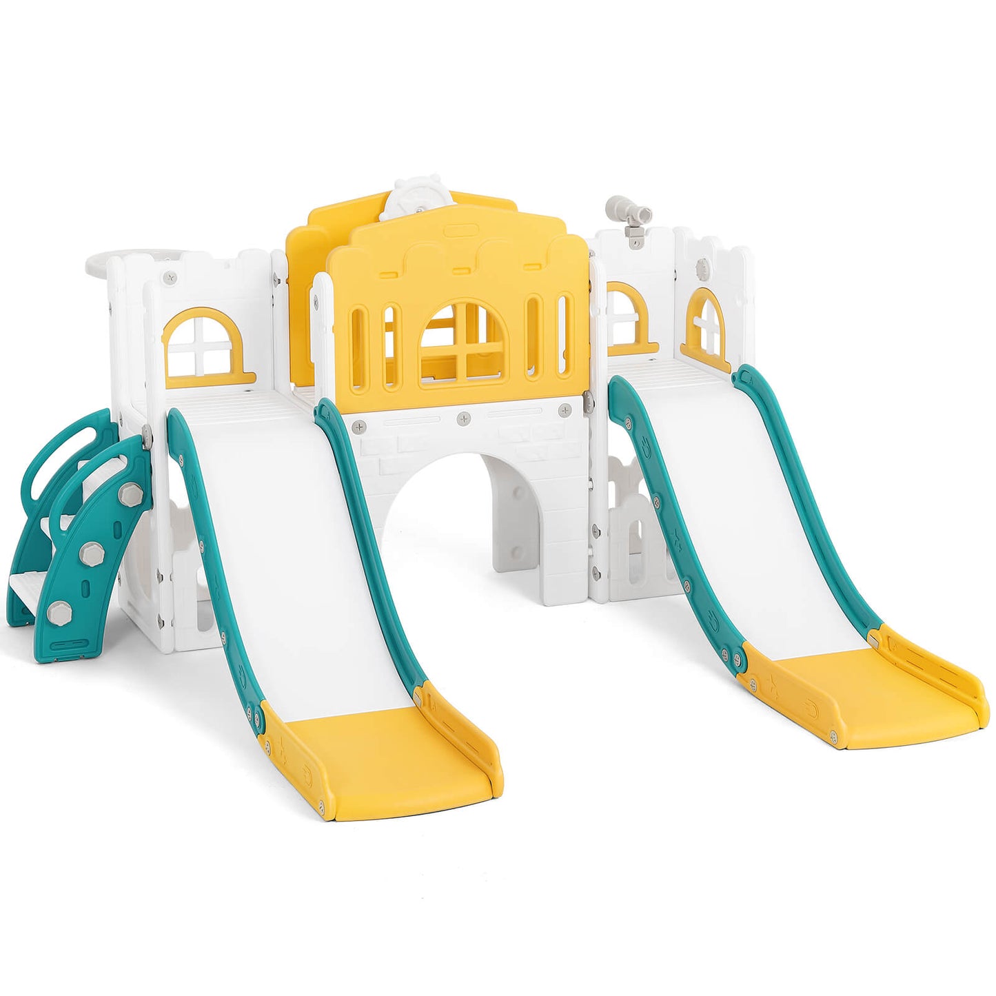 9 in 1 Toddler Slide, Toddler Playground with Double Slides, Backyard Playset for Toddlers Age 1-3+