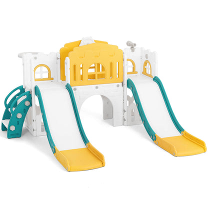 9 in 1 Toddler Slide, Toddler Playground with Double Slides, Backyard Playset for Toddlers Age 1-3+