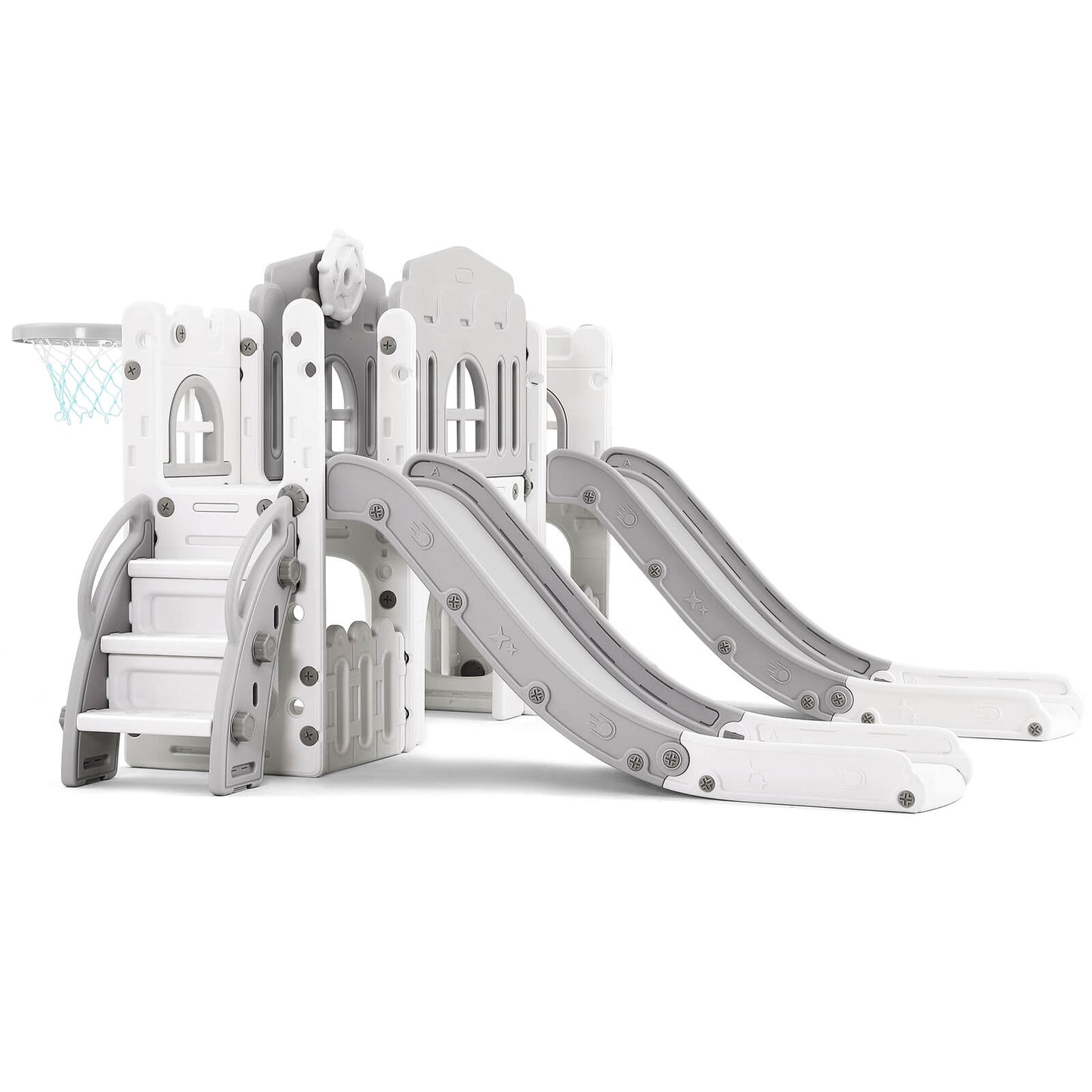 9 in 1 Toddler Slide, Toddler Playground with Double Slides, Backyard Playset for Toddlers Age 1-3+