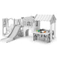 10 in 1 Toddler Slide, Freestanding Kid Climber Slide Playset, Toddler Playhouse, Backyard Playground Toy for Age 1-3+