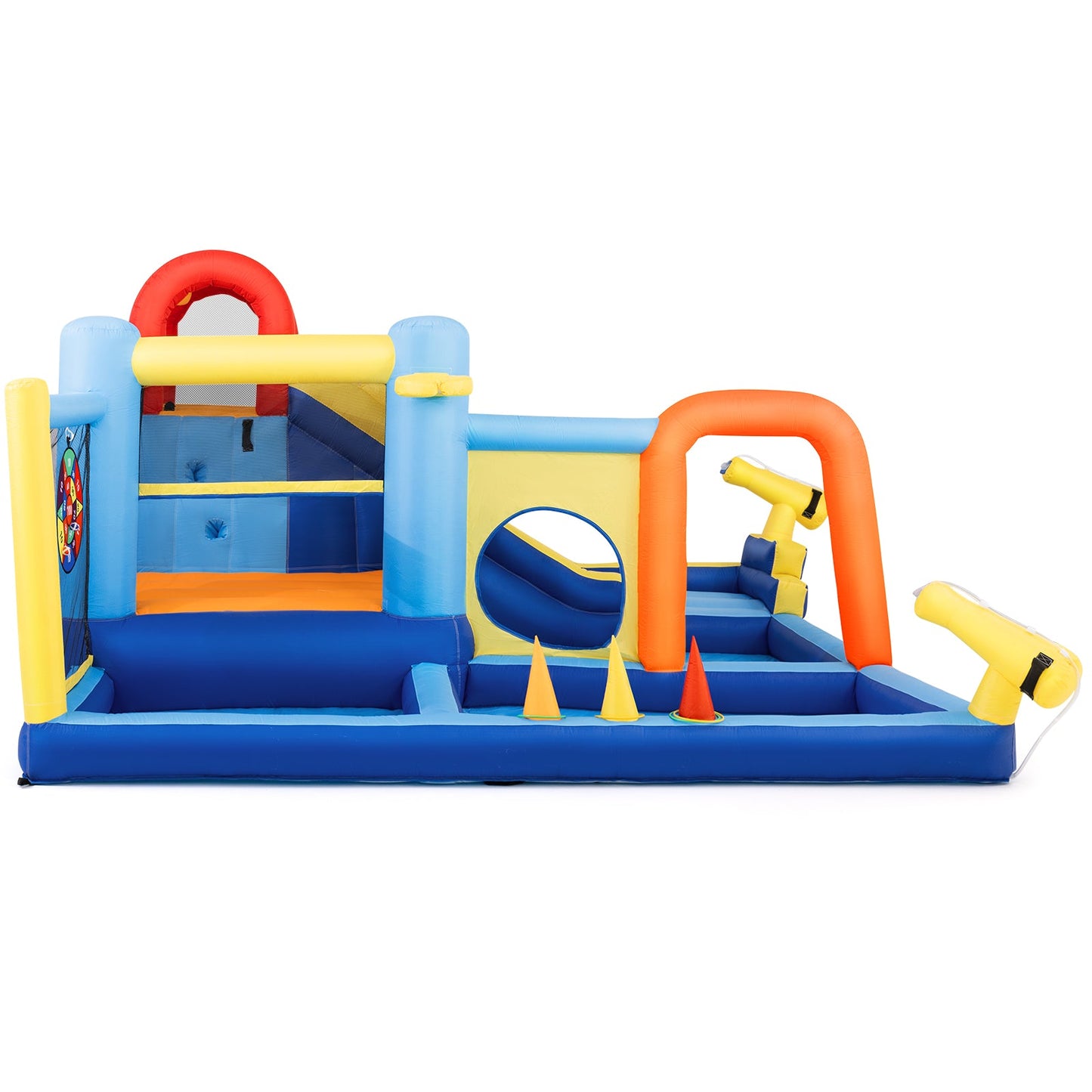 Inflatable Water Slide,Water Park Bounce House,Slide Bouncer Castle Playhouse, 550W Air Blower
