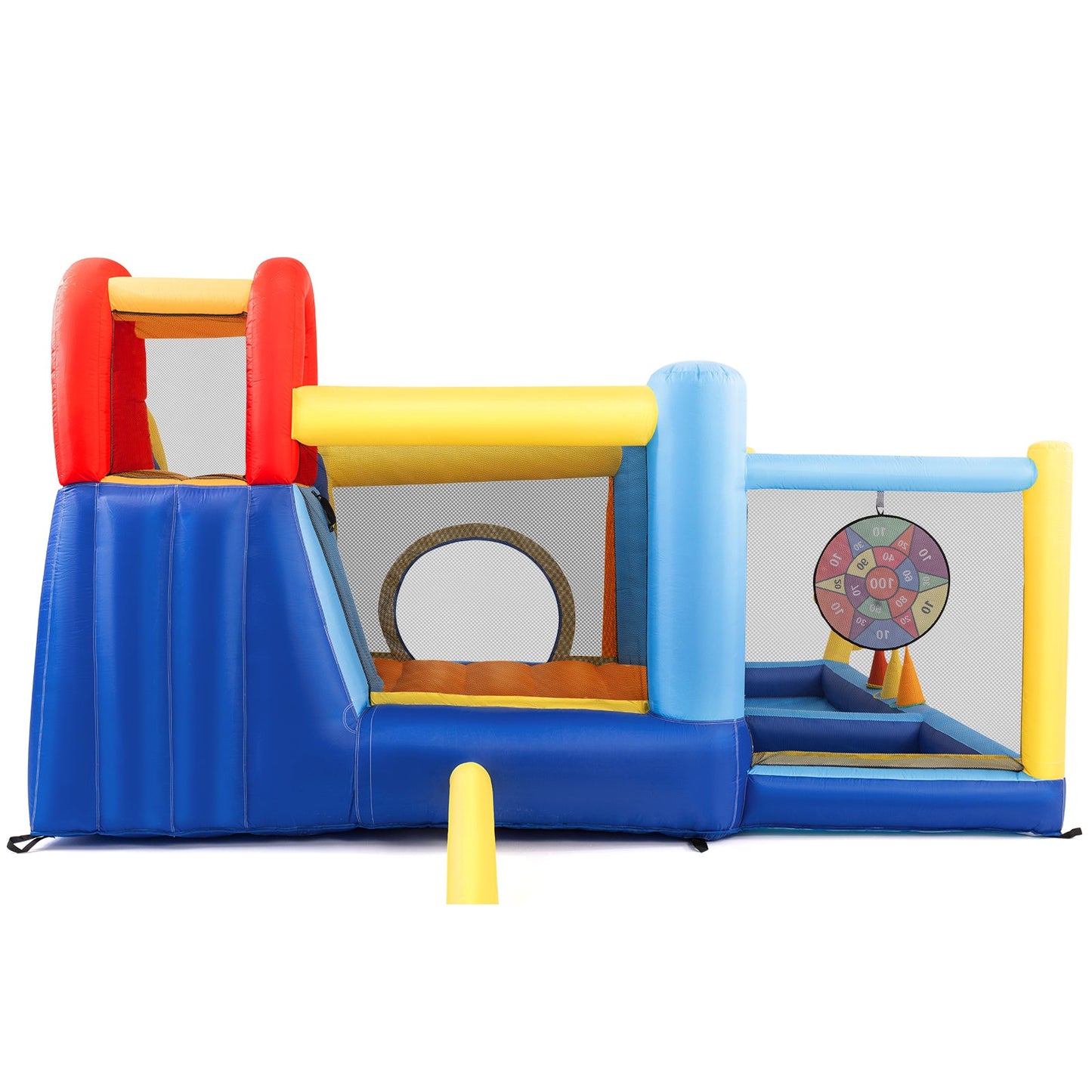 Inflatable Water Slide,Water Park Bounce House,Slide Bouncer Castle Playhouse, 550W Air Blower