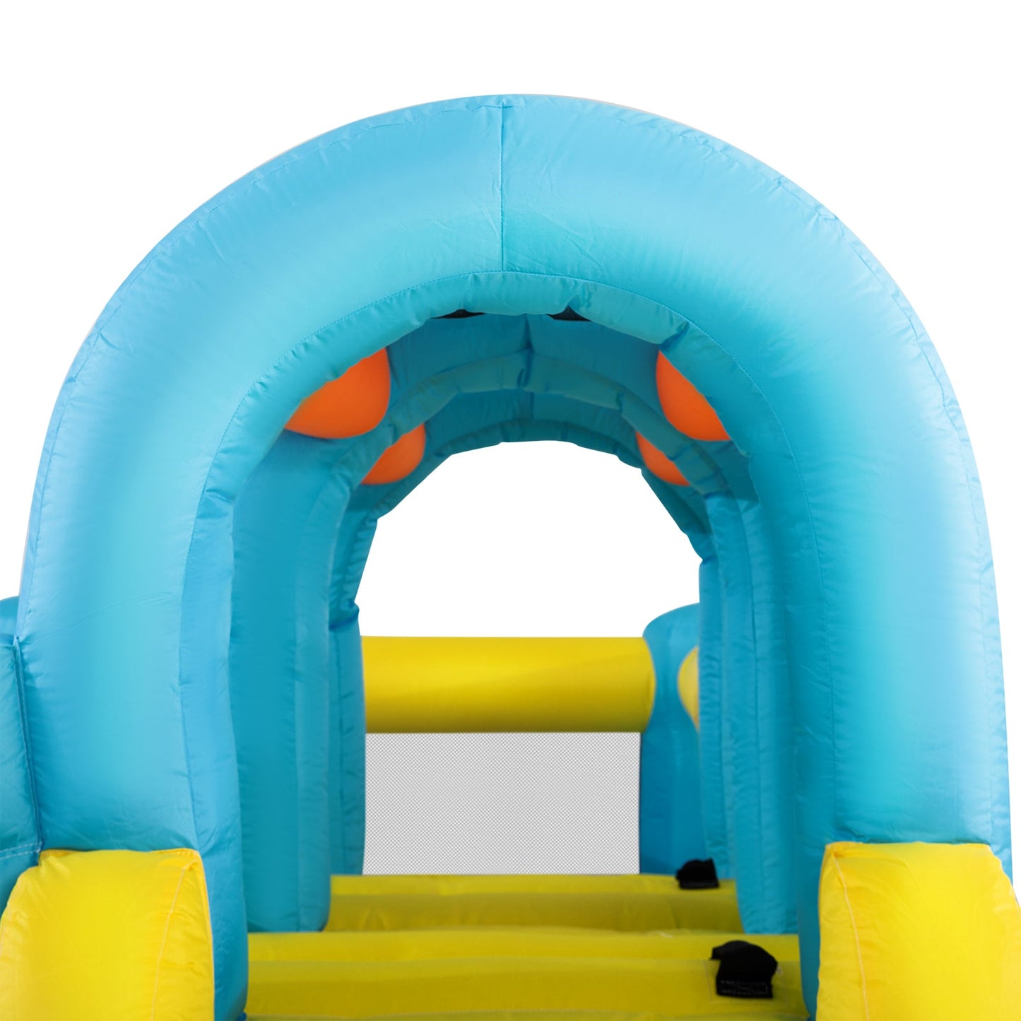 Inflatable Water Slide, Giant Water Park Bounce House with 2 Long Slides, Splash Pool, Trampoline, Climbing Wall, Ring Toss Game, 550W Air Blower