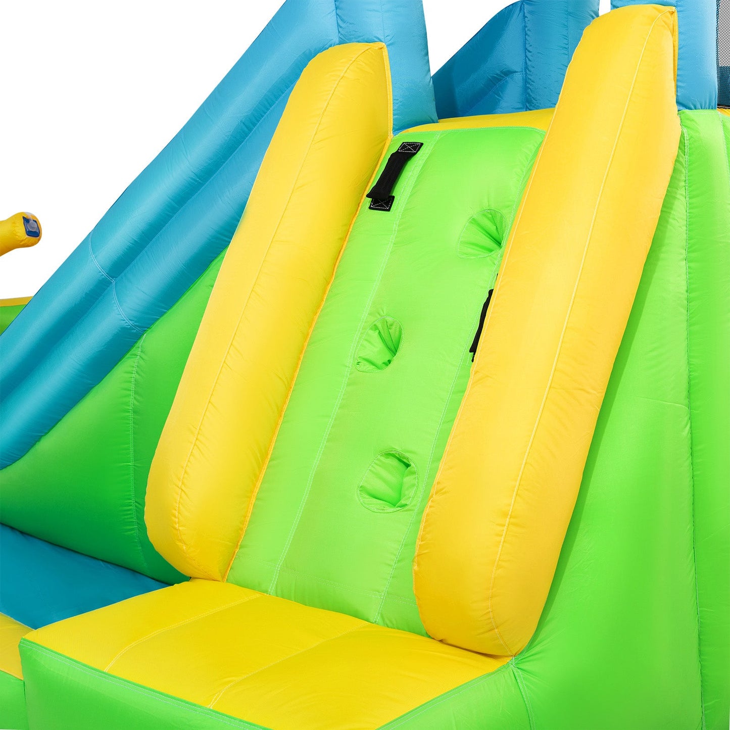 Inflatable Water Slide, Giant Water Park Bounce House with 2 Long Slides, Splash Pool, Trampoline, Climbing Wall, Ring Toss Game, 550W Air Blower