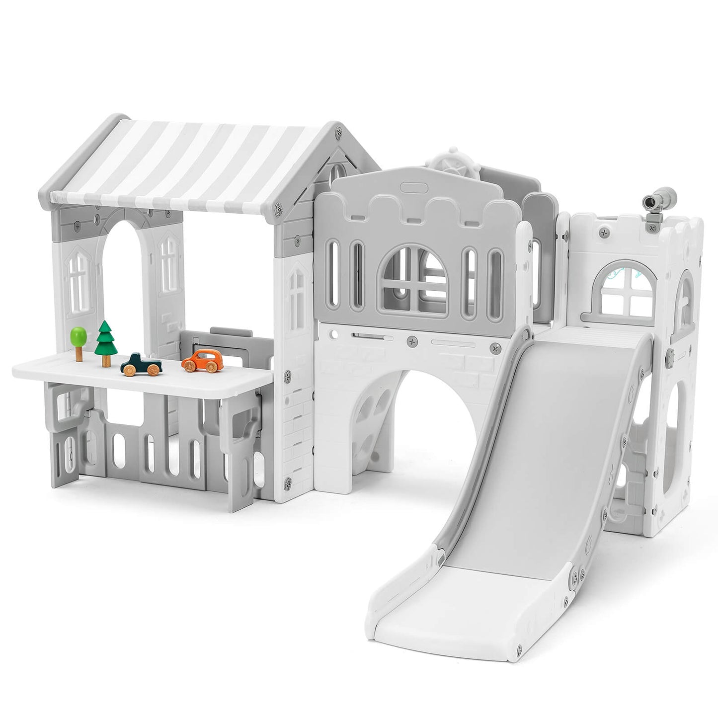 9 in 1 Toddler Slide, Freestanding Kid Climber Slide Playset, Toddler Playhouse, Indoor Outdoor Toy for Toddlers Age 1-3+
