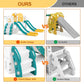 9 in 1 Toddler Slide, Toddler Playground with Double Slides, Backyard Playset for Toddlers Age 1-3+