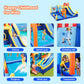 Inflatable Water Slide,Water Park Bounce House,Slide Bouncer Castle Playhouse, 550W Air Blower