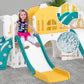 10 in 1 Toddler Slide, Double Kid Climber Slide Playset w/Swing, Indoor Outdoor Toy for Toddlers Age 1-3+
