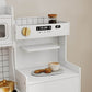 Kids Play Kitchen Set, Pretend Wooden Kid Kitchen Playset Toy Kitchen w/Sound and Light, Oven, Washing Machine, Toy Coffee Station and Toddler Kitchen Accessories for Kids Age 3+