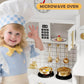 Kids Play Kitchen Set, Pretend Wooden Kid Kitchen Playset Toy Kitchen w/Sound and Light, Oven, Washing Machine, Toy Coffee Station and Toddler Kitchen Accessories for Kids Age 3+