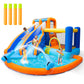 Inflatable Water Slide Bounce House,Giant Water Park, Double Slide Bouncer Castle w/Splash Pool, Jump Area, Climbing Wall, 550W Air Blower
