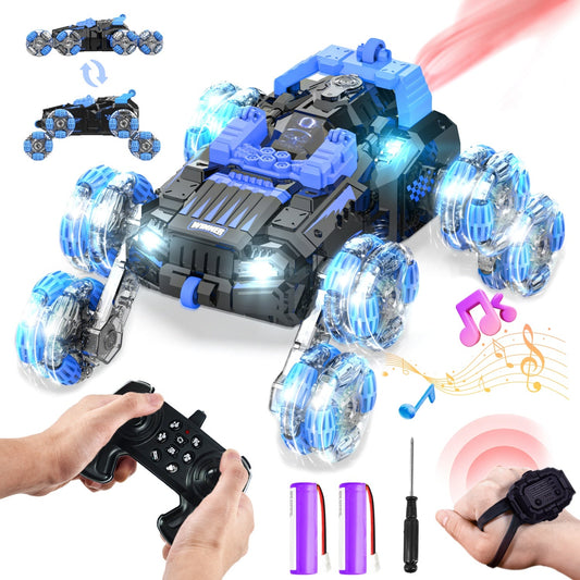 Bezgar Gesture Sensing RC Car with Spray, Lights & Sound, 360° Spins