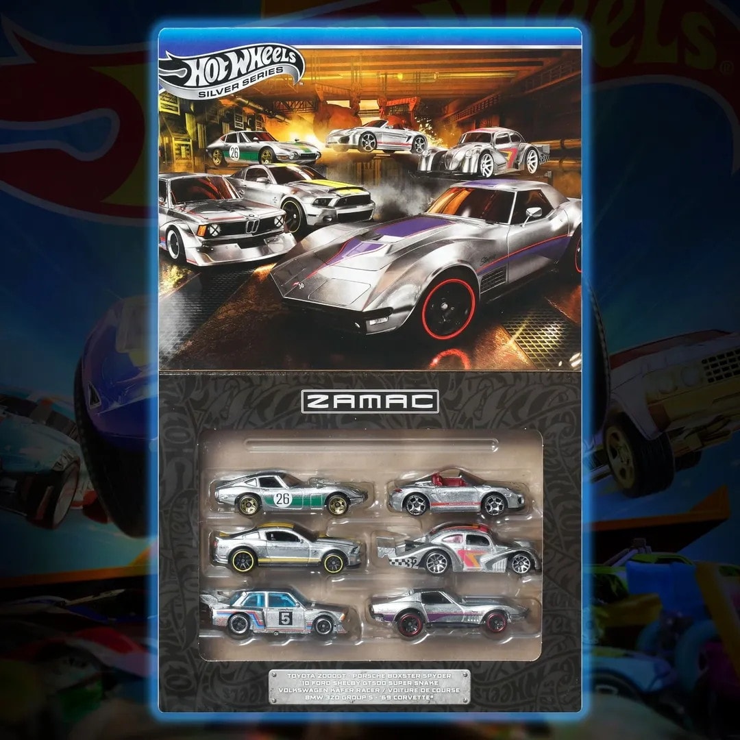 Hot Wheels 2026 Silver Series Zamac Premium Vehicle Set Including 6 Collectible Cars for Kids & Collectors