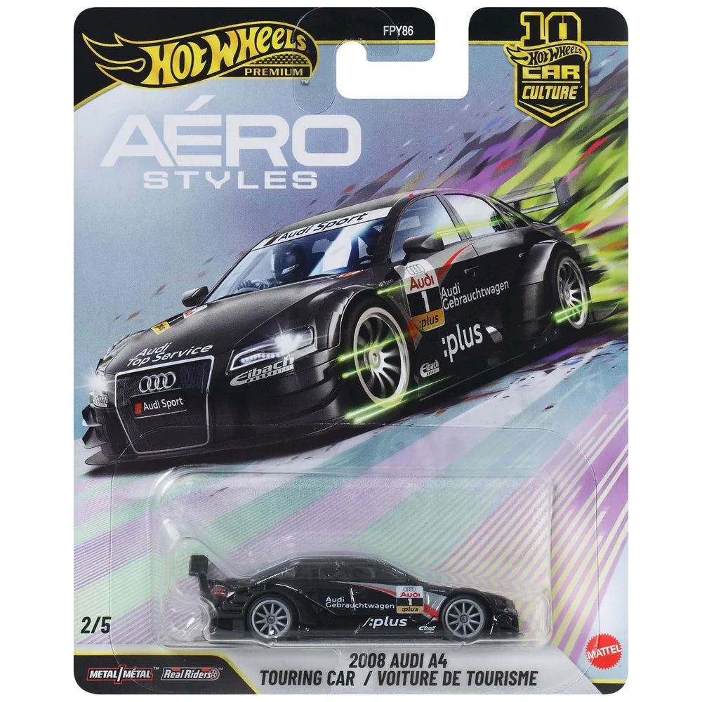 Hot Wheels Car Culture 1:64 Scale Premium Aero Styles 2008 Audi A4 Toy Car for Ages 4+