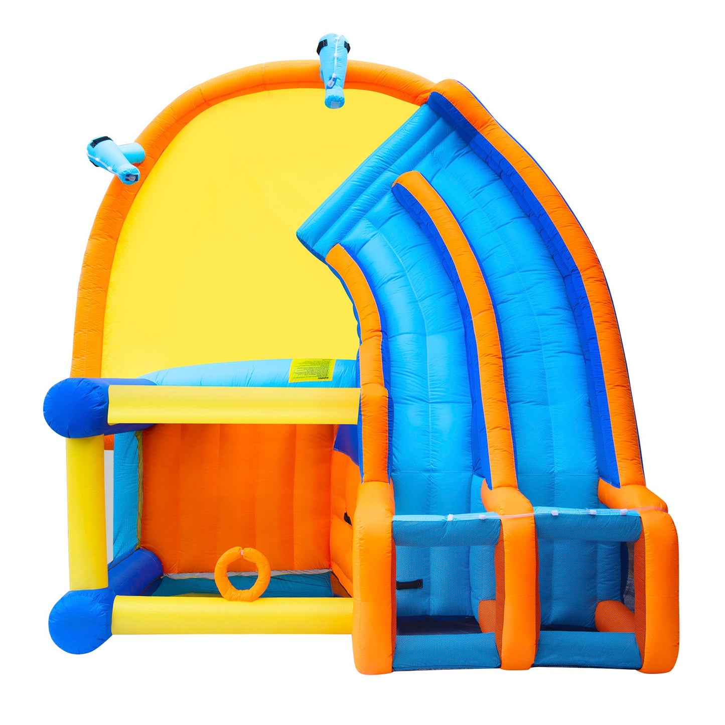 Inflatable Water Slide Bounce House,Giant Water Park, Double Slide Bouncer Castle w/Splash Pool, Jump Area, Climbing Wall, 550W Air Blower