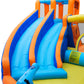 Inflatable Water Slide Bounce House,Giant Water Park, Double Slide Bouncer Castle w/Splash Pool, Jump Area, Climbing Wall, 550W Air Blower