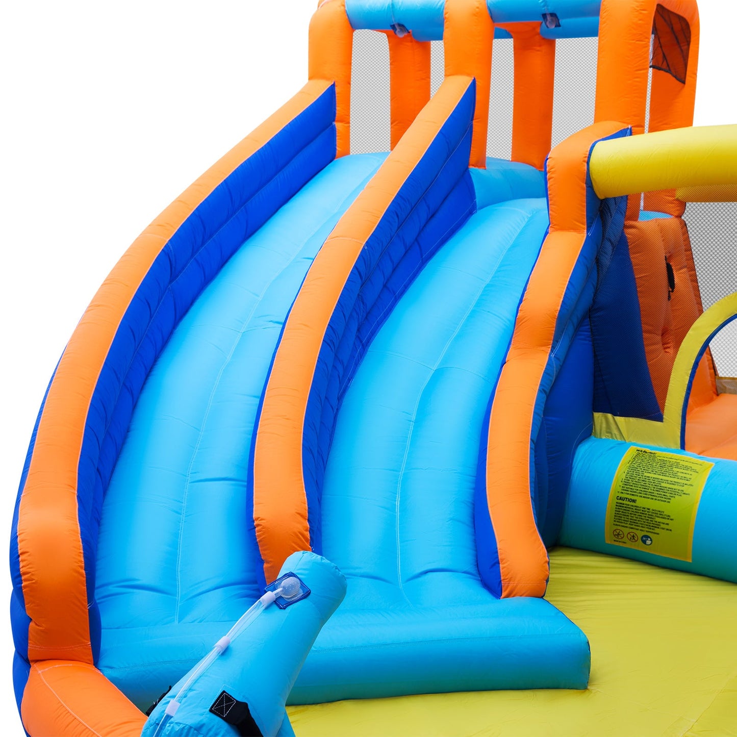 Inflatable Water Slide Bounce House,Giant Water Park, Double Slide Bouncer Castle w/Splash Pool, Jump Area, Climbing Wall, 550W Air Blower