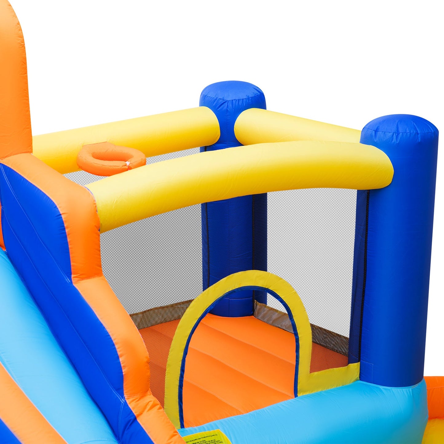 Inflatable Water Slide Bounce House,Giant Water Park, Double Slide Bouncer Castle w/Splash Pool, Jump Area, Climbing Wall, 550W Air Blower