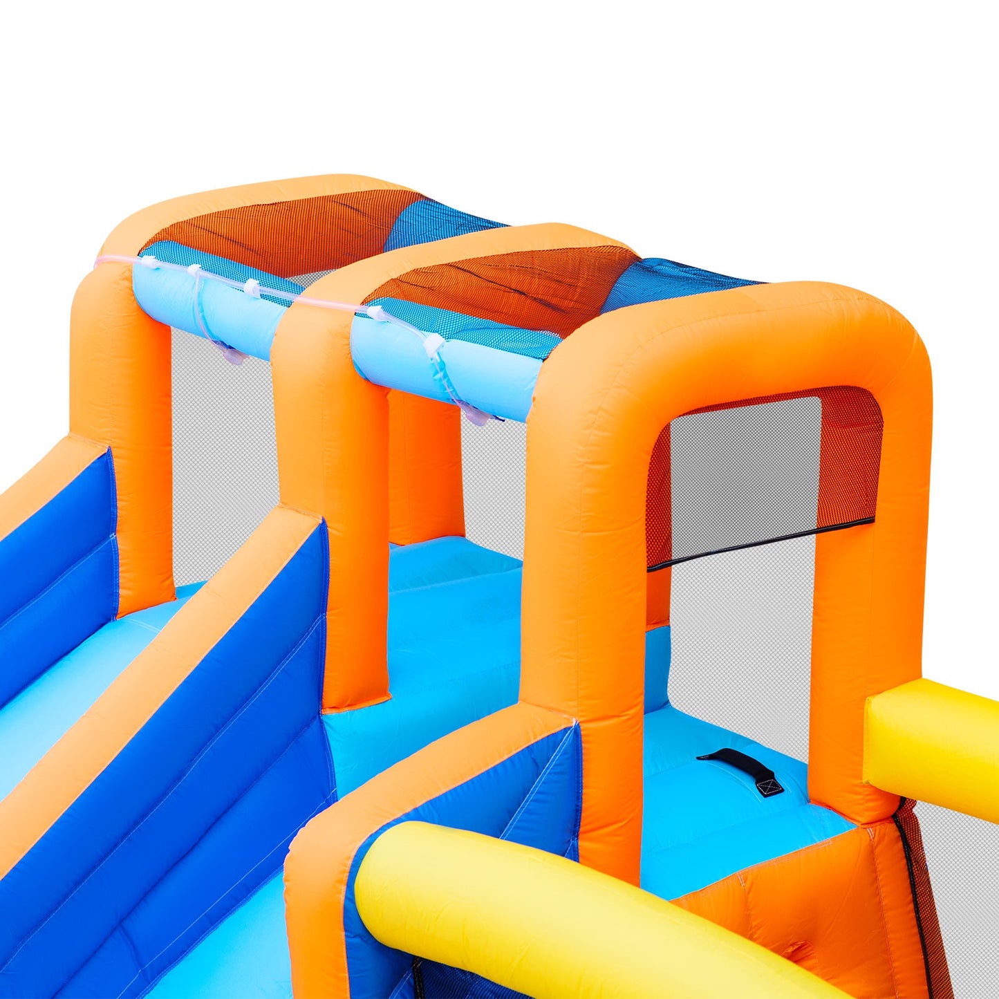 Inflatable Water Slide Bounce House,Giant Water Park, Double Slide Bouncer Castle w/Splash Pool, Jump Area, Climbing Wall, 550W Air Blower