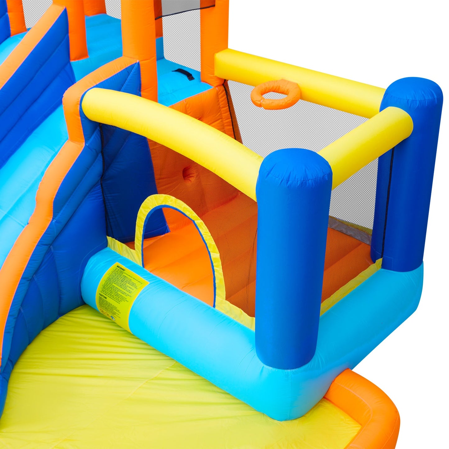 Inflatable Water Slide Bounce House,Giant Water Park, Double Slide Bouncer Castle w/Splash Pool, Jump Area, Climbing Wall, 550W Air Blower