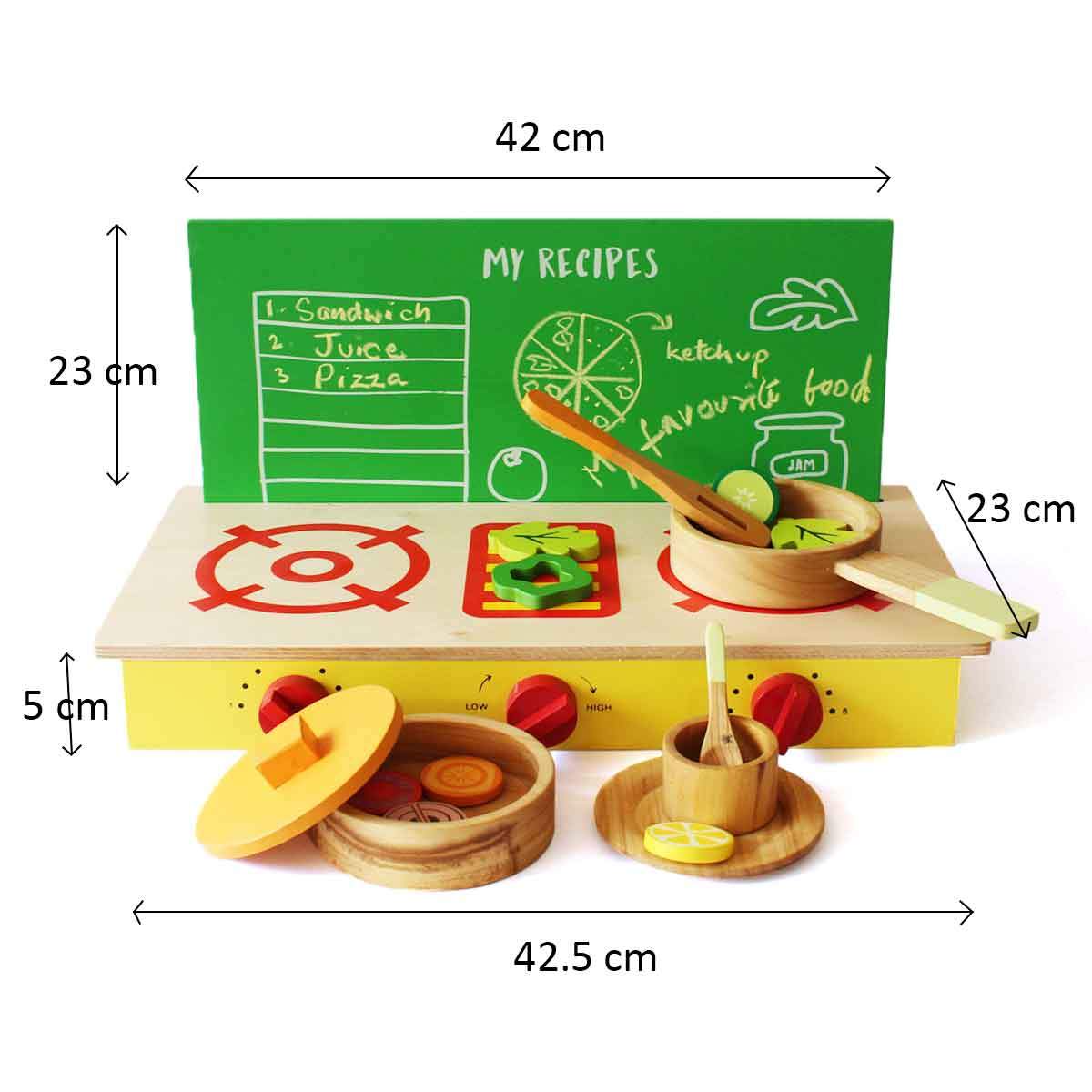Wooden Lil Chef Kids Cooking Set, Apron, and Cooktop Combo (3+ Years)