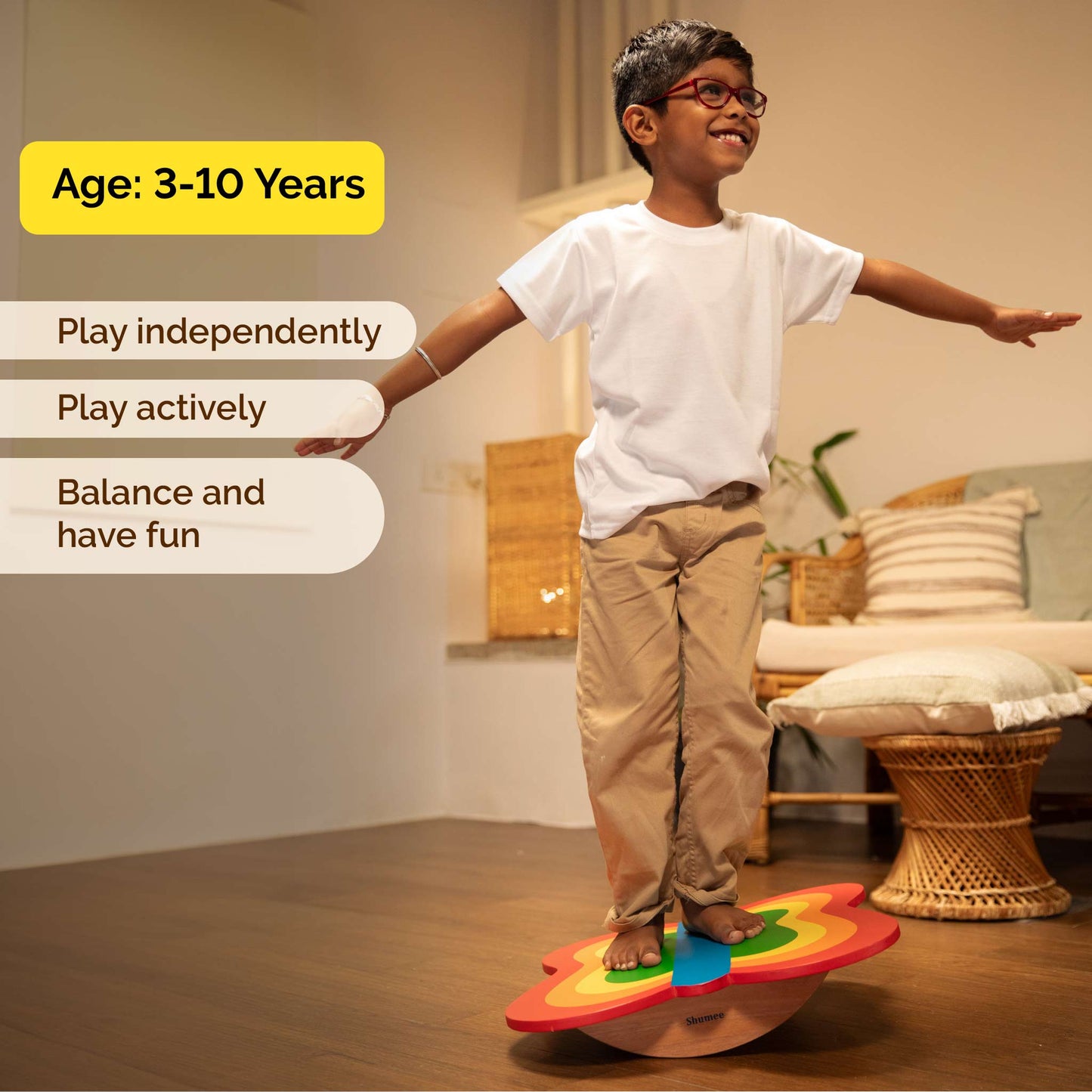 Wooden Butterfly Balance Board – Active Play & Coordination Builder