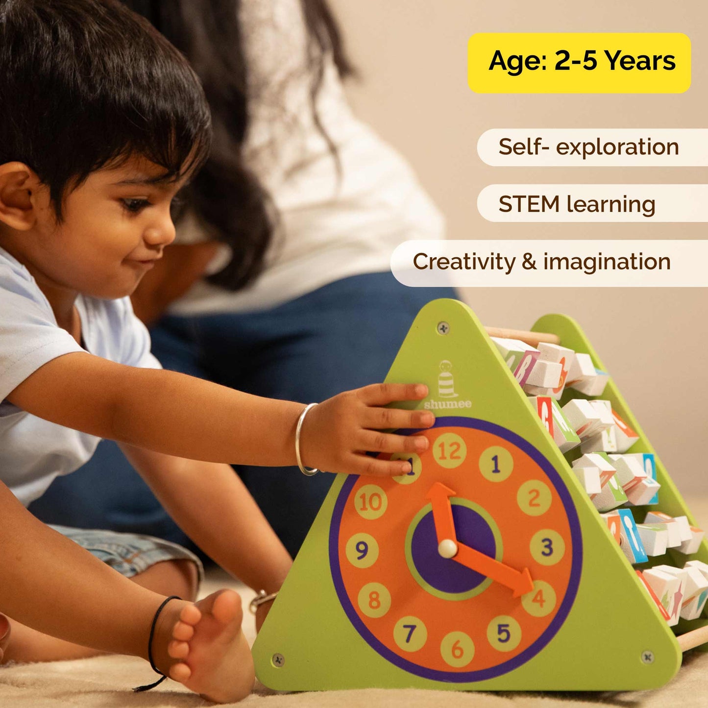 Wooden 5-In-1 Activity Triangle – Interactive STEM Learning Toy
