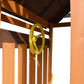 Cedar Wood Swing Set with Wave Slide, Play Kitchen, Rock Wall Ladder, Belt Swings, Toy Telescope, Steering Wheel, Tic-Tac-Toe, Balconies, Outdoor Playhouse Playground Set for Backyard Garden