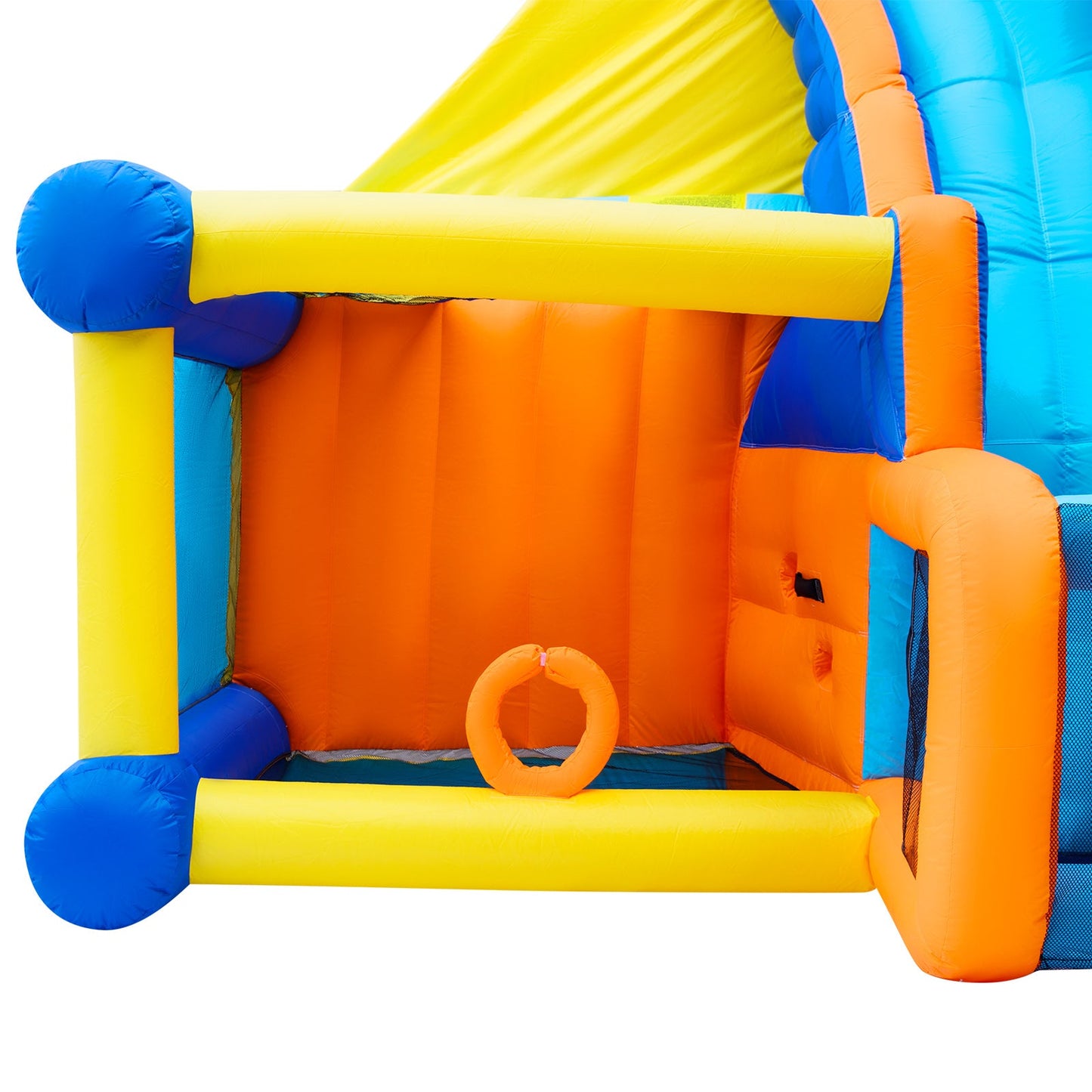 Inflatable Water Slide Bounce House,Giant Water Park, Double Slide Bouncer Castle w/Splash Pool, Jump Area, Climbing Wall, 550W Air Blower