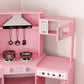 Kids Play Kitchen,Corner Wooden Pretend Toddler Kitchen Toys Playset with Realistic Lights & Sounds,Microwave Oven,Water Dispenser, Phone, Sink,Cooking Accessories, for Ages 3+