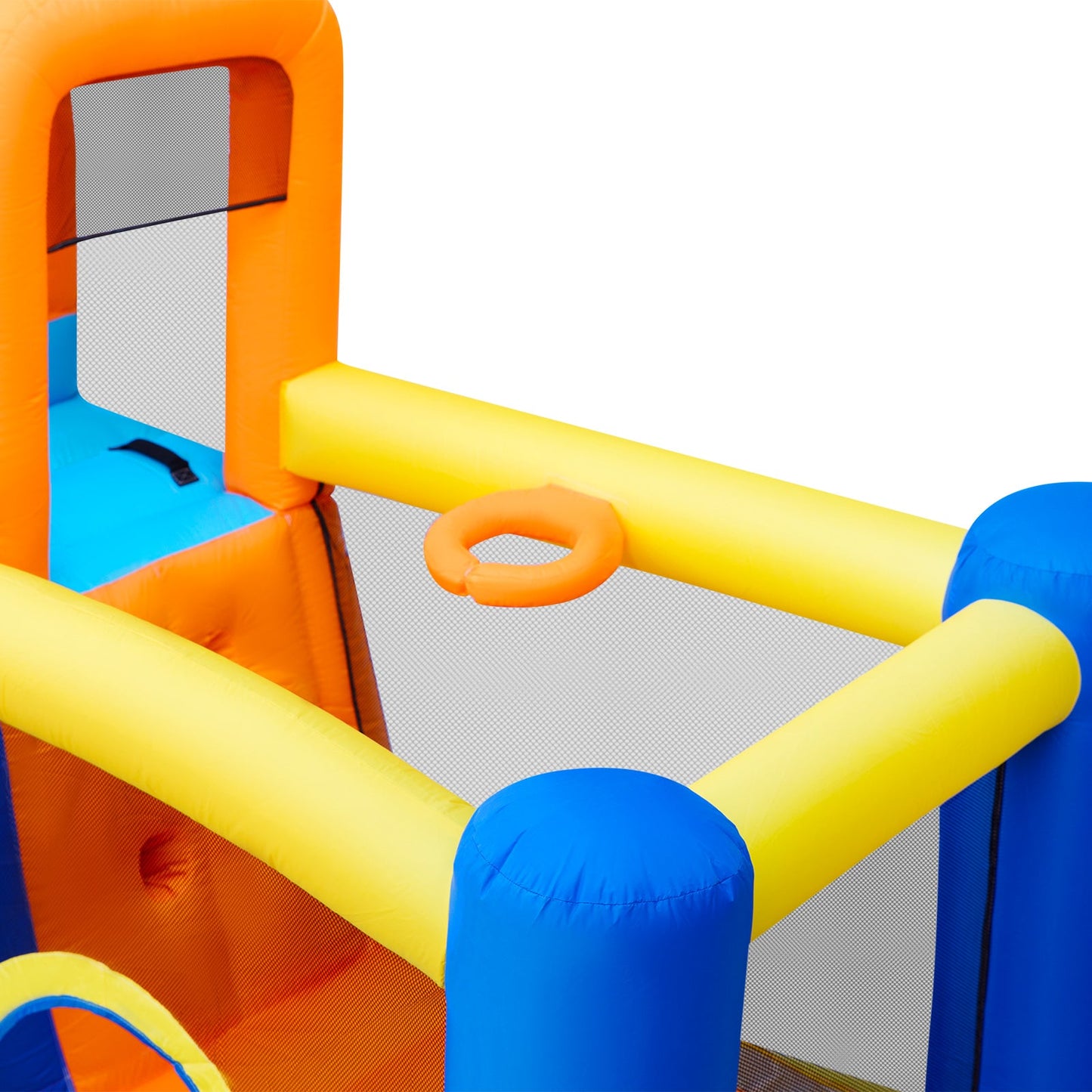 Inflatable Water Slide Bounce House,Giant Water Park, Double Slide Bouncer Castle w/Splash Pool, Jump Area, Climbing Wall, 550W Air Blower