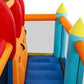 Inflatable Water Slide Park, Giant Bounce House with 450W Blower, Climbing Wall, Dual Basketball Hoops & Ring Toss Games - Outdoor Backyard Jumper