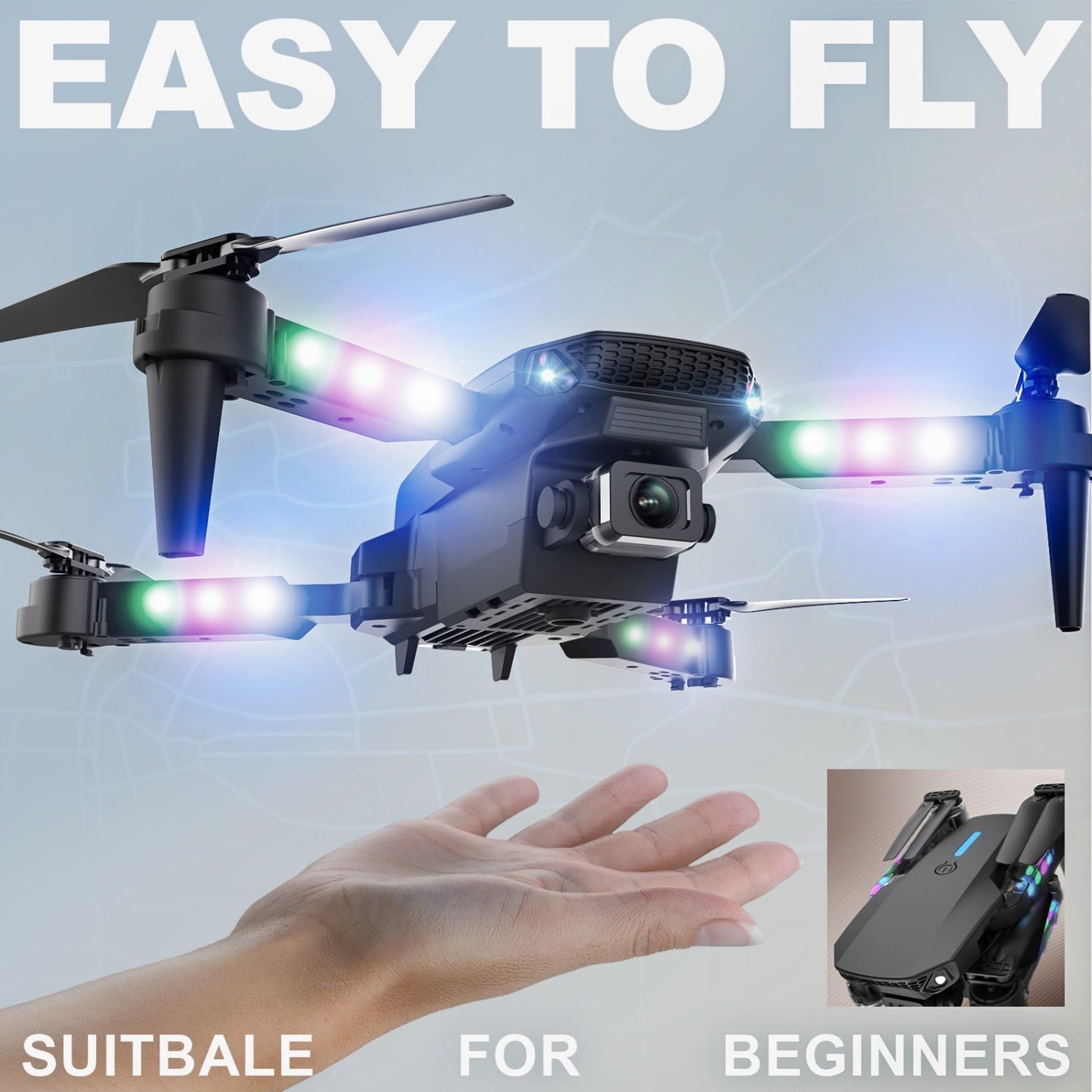 Bezgar Drone with Camera 1080P HD, Foldable FPV Drones with One Key Take Off